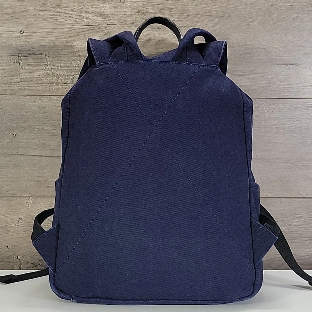 Everland Navy Canvas Drawstring Backpack